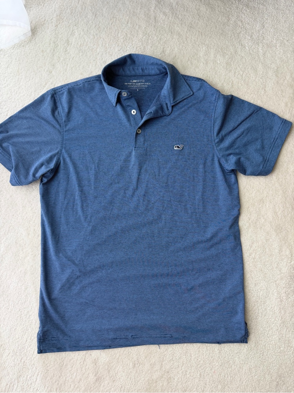 Vineyard Vines Heathered Navy Polo with Whale Patch